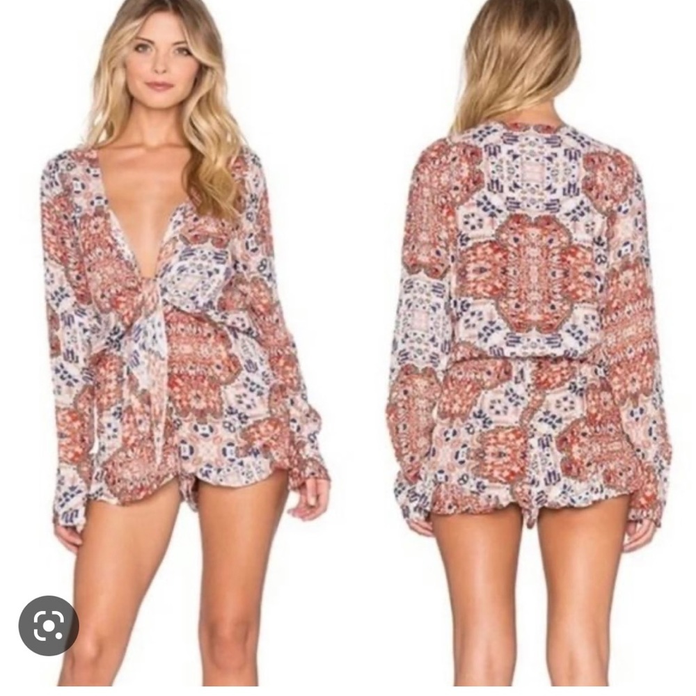 Anthropologie Raga Sunset Gold Romper NWT